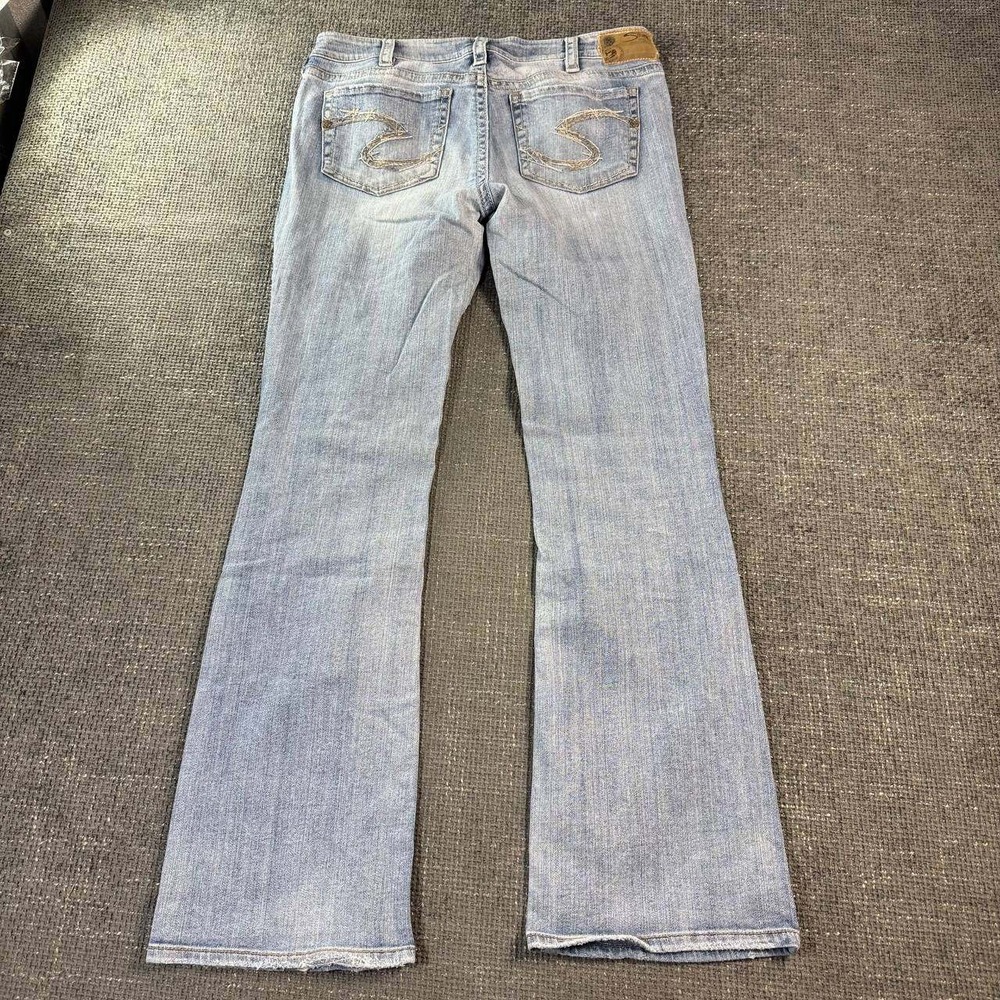 Silver Jeans Co Suki Mid Bootcut Jeans Women 34 Light Wash Y2K Distressed